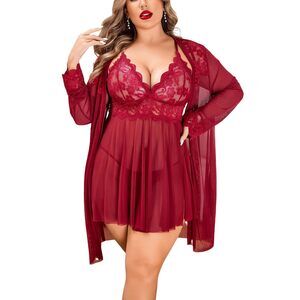 8849 Plus Size Lingerie Sexy Lingerie Set Exotic Nightgowns Lace Chemise